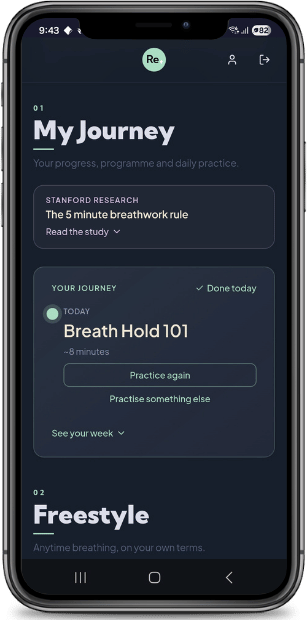 Be Remindful app journey screen showing a personalised daily practice