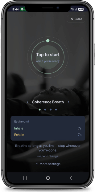 Be Remindful app coherence breathing timer